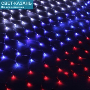 Гирлянда СЕТКА Ш:2,4 м, В:1 м, нить силикон, LED-360-220V, "Флаг России" 187228